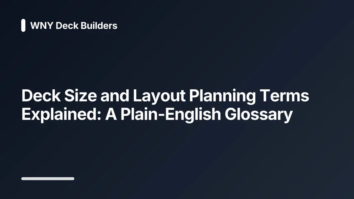 deck size and layout planning glossary