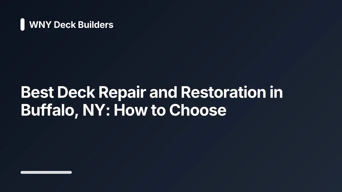 best deck repair and restoration buffalo ny