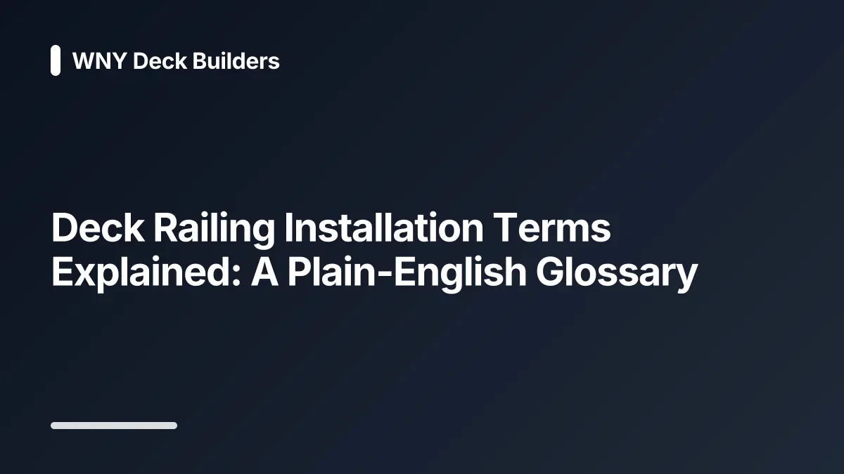 deck railing installation glossary